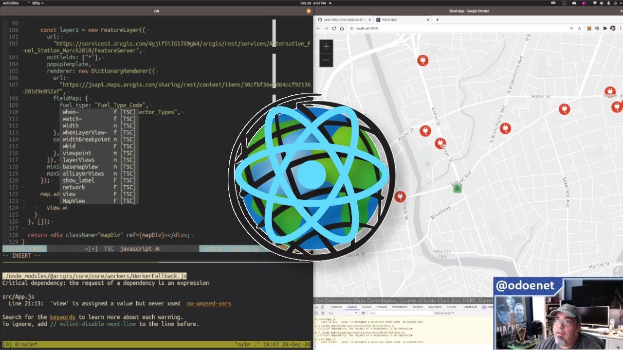 The ArcGIS ESM build is perfect for integrating with create-react-app