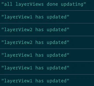 Console logs of LayerViews
