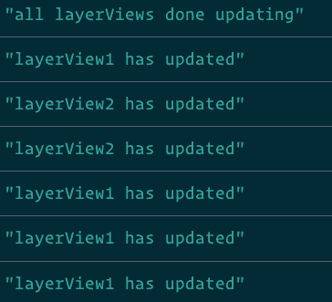 Console logs of LayerViews